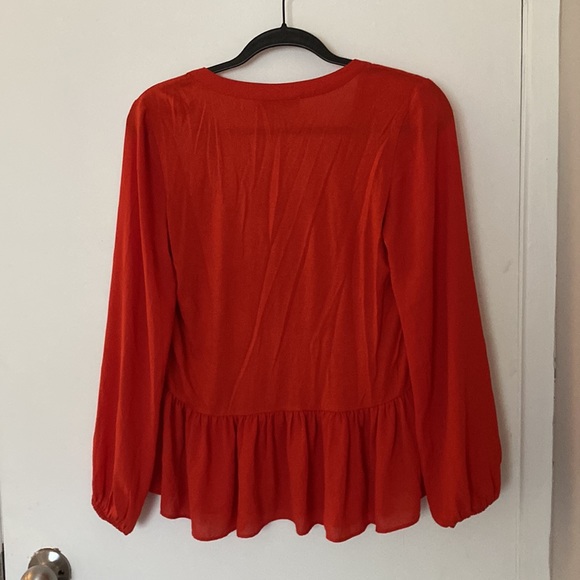 Loft red long sleeve blouse - Picture 2 of 2